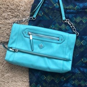 Turquoise leather crossbody